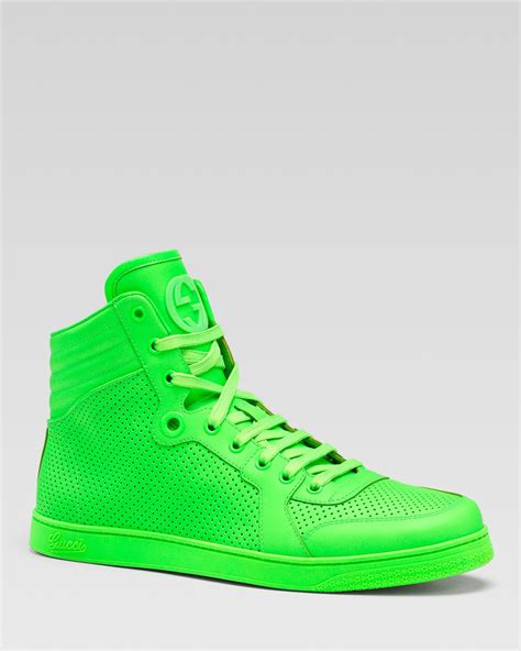 gucci high top neon sneakers|Gucci high top sneakers sale.